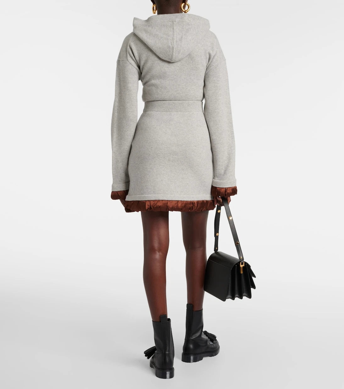 JW Anderson - Satin-trimmed wool-blend midi skirt