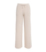 Eleventy Beige Cashmere Wide-Leg Trousers