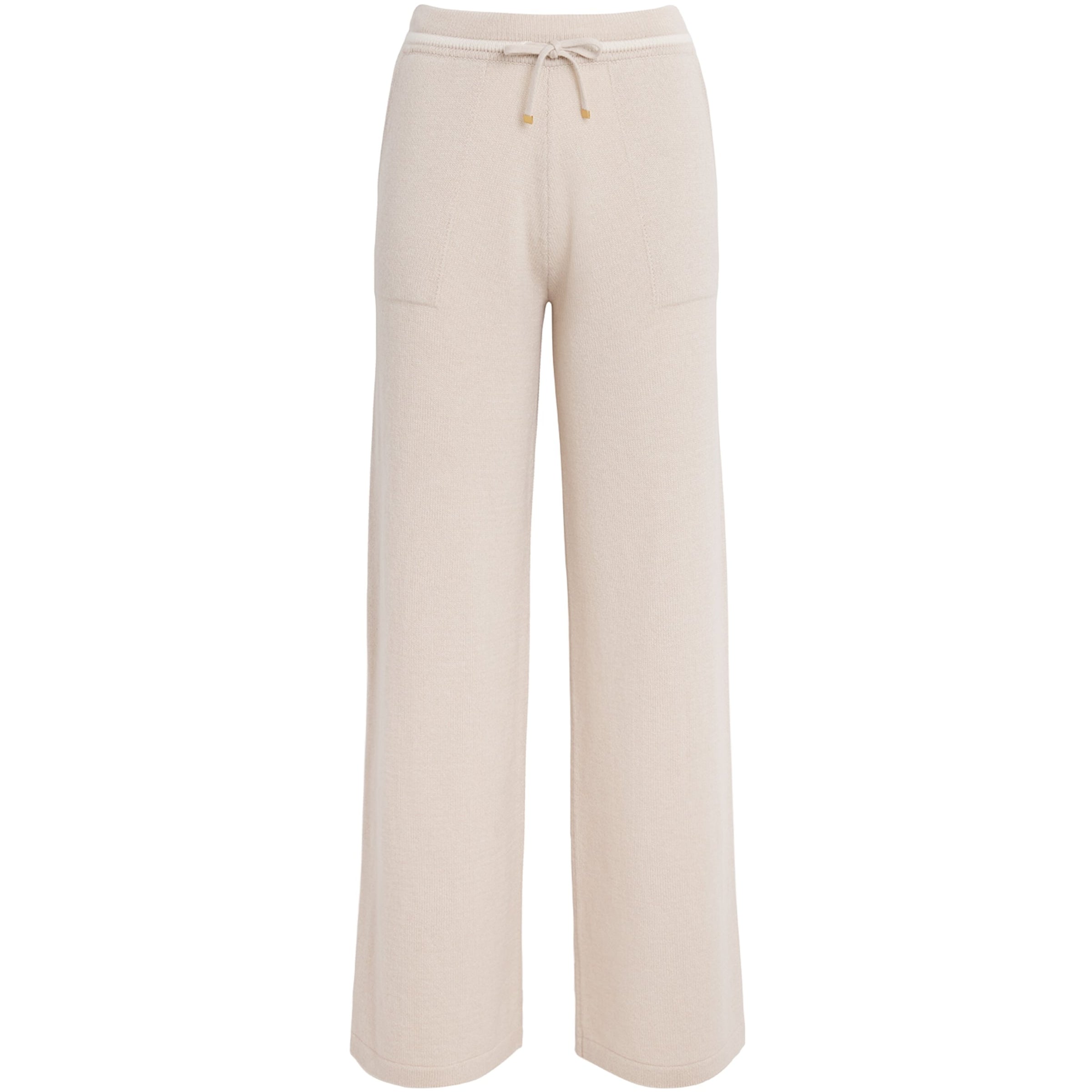 Eleventy Beige Cashmere Wide-Leg Trousers