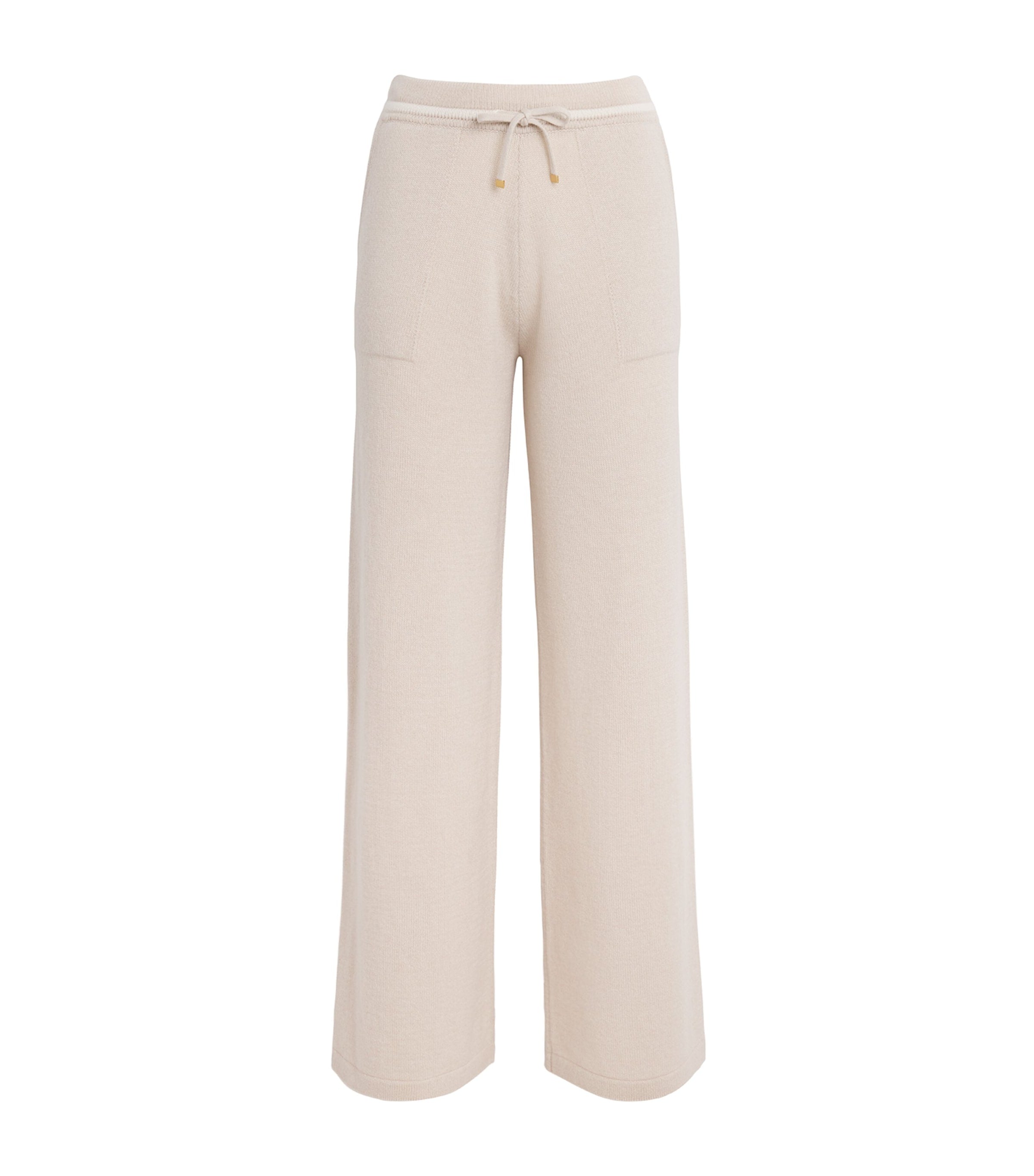 Eleventy Beige Cashmere Wide-Leg Trousers