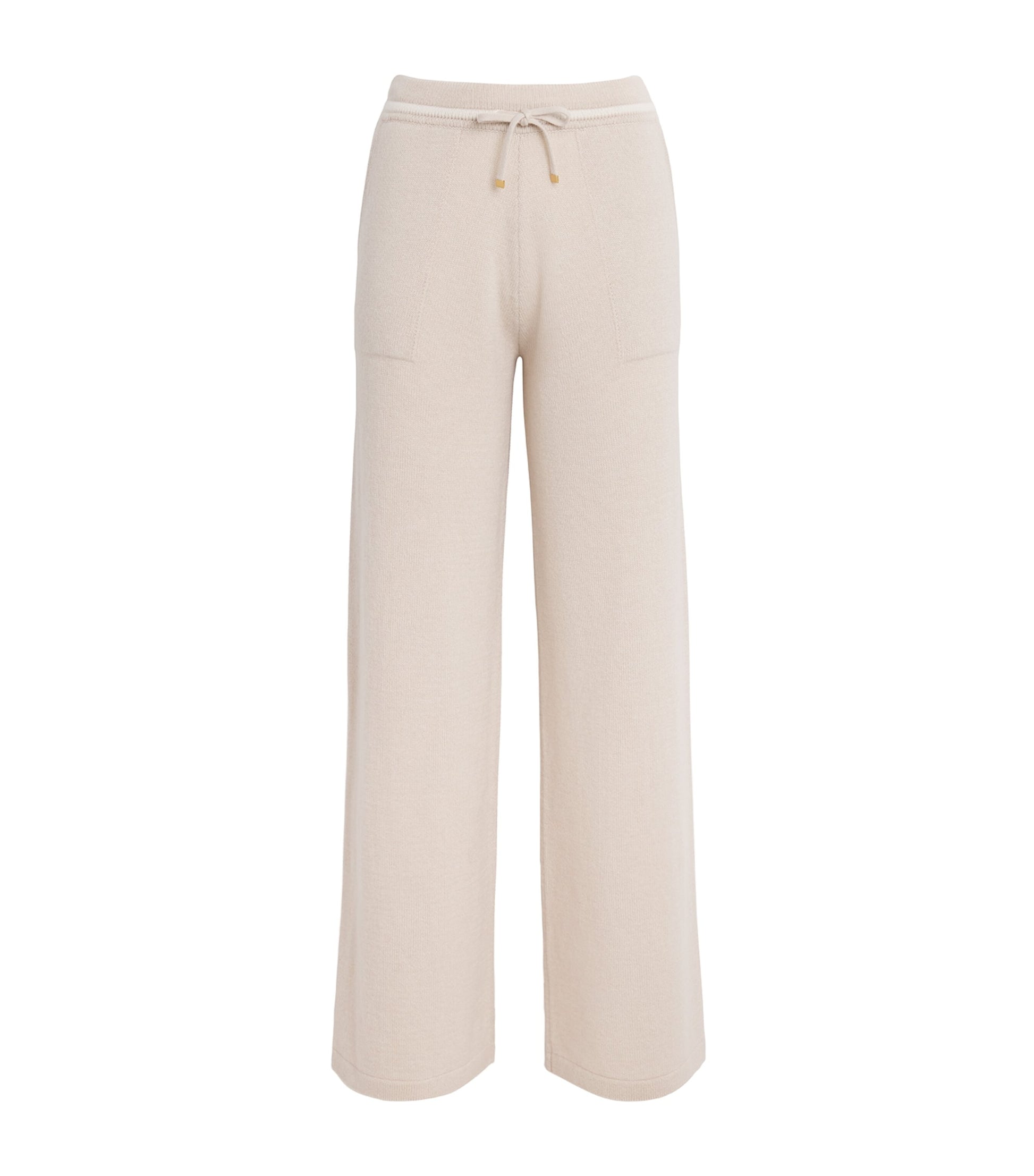 Eleventy Beige Cashmere Wide-Leg Trousers