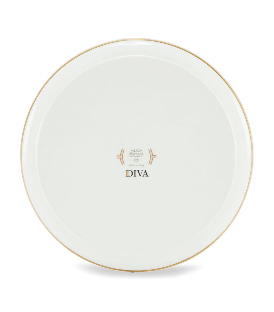 GINORI 1735 Porcelain Colonna Diva Verde Round Tray (17cm)