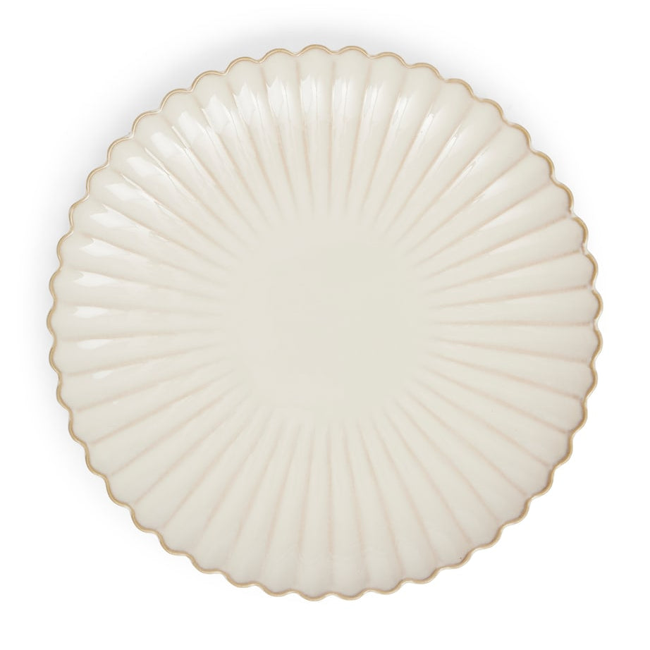 Set of 4 Shell Bread Plates (16cm) CREAM