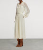 Ralph Lauren Collection Beige Mulberry Silk Grantly Midi Shirt Dress