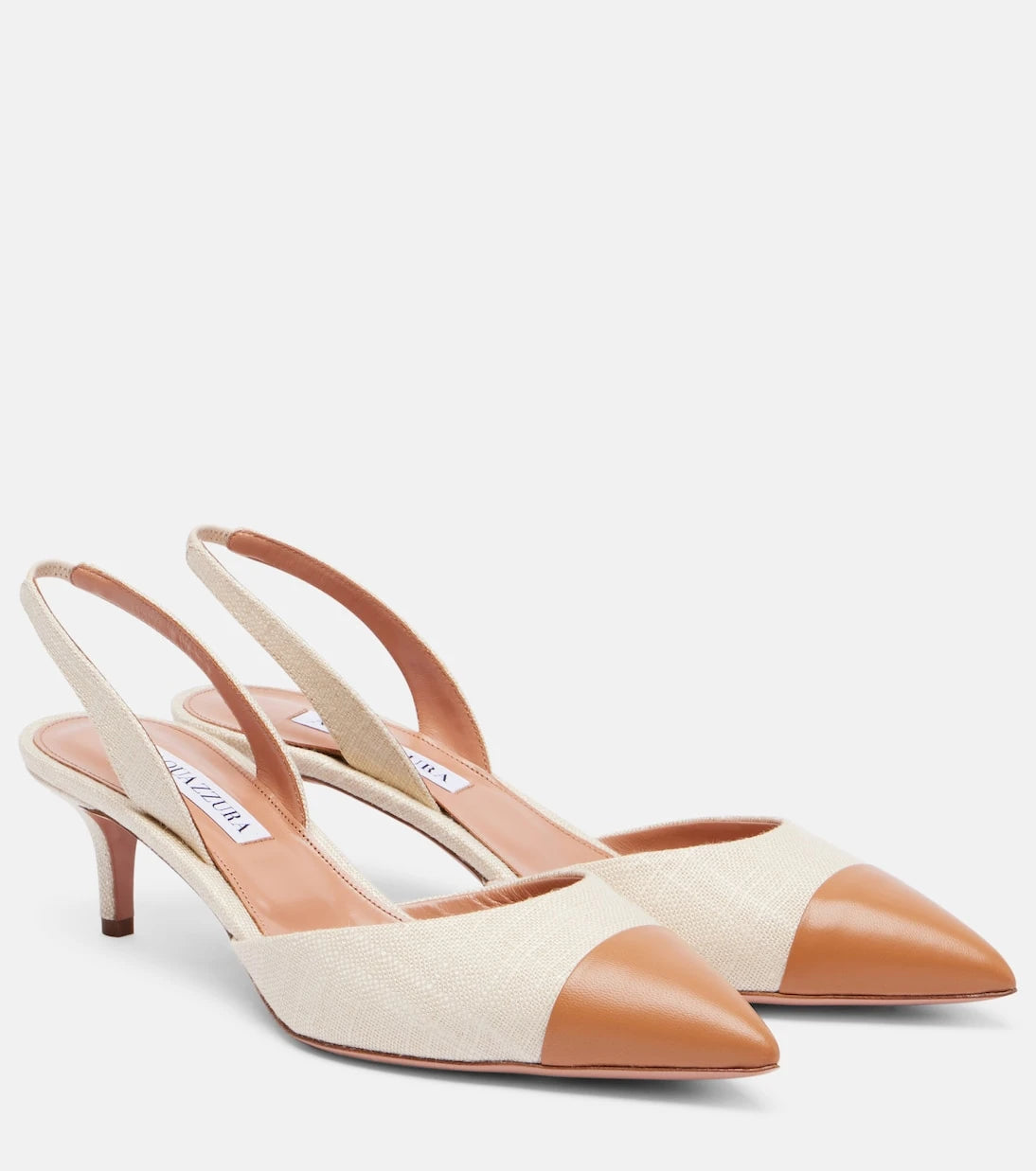 Aquazzura - Milanese 50 leather slingback pumps