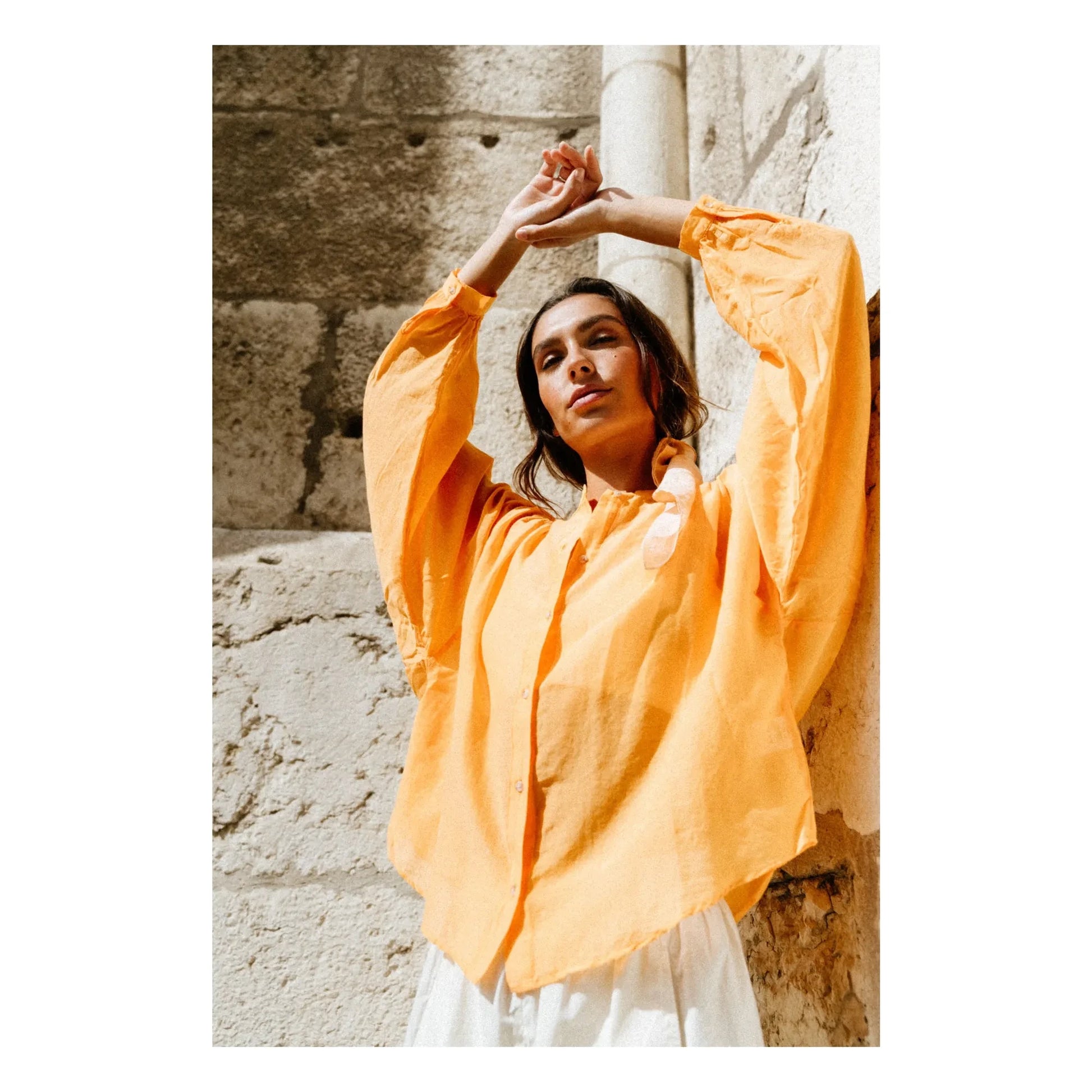 Sacrécoeur - Carla Aurora Popeline blouse | Orange