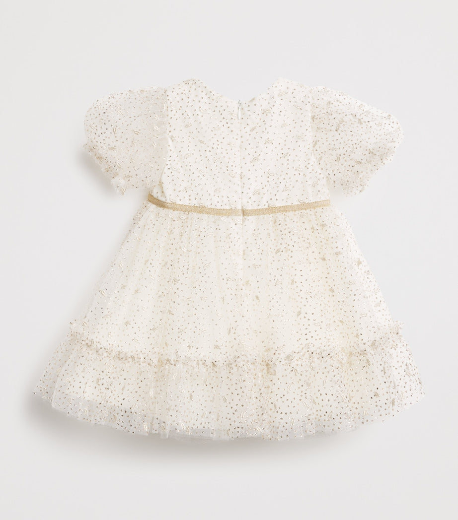 Tartine et Chocolat Grey Tulle Embellished Dress (3 Months-4 Years)