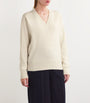 Ivory Cashmere V-Neck Sweater