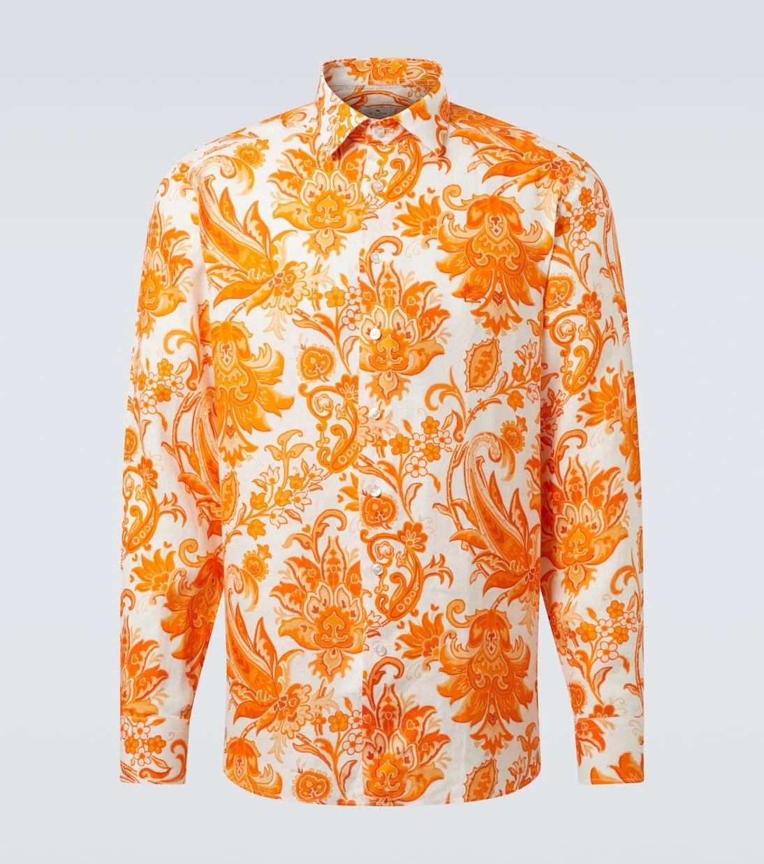 Etro - قميص كتان بطبعة البيزلي روما