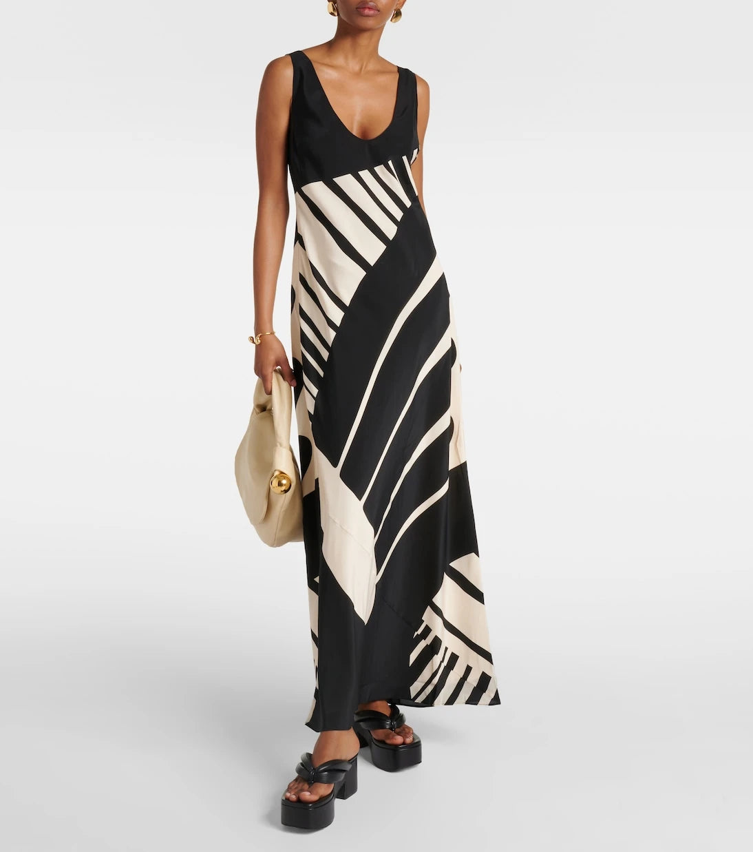 SIR - Arte printed silk satin maxi dress