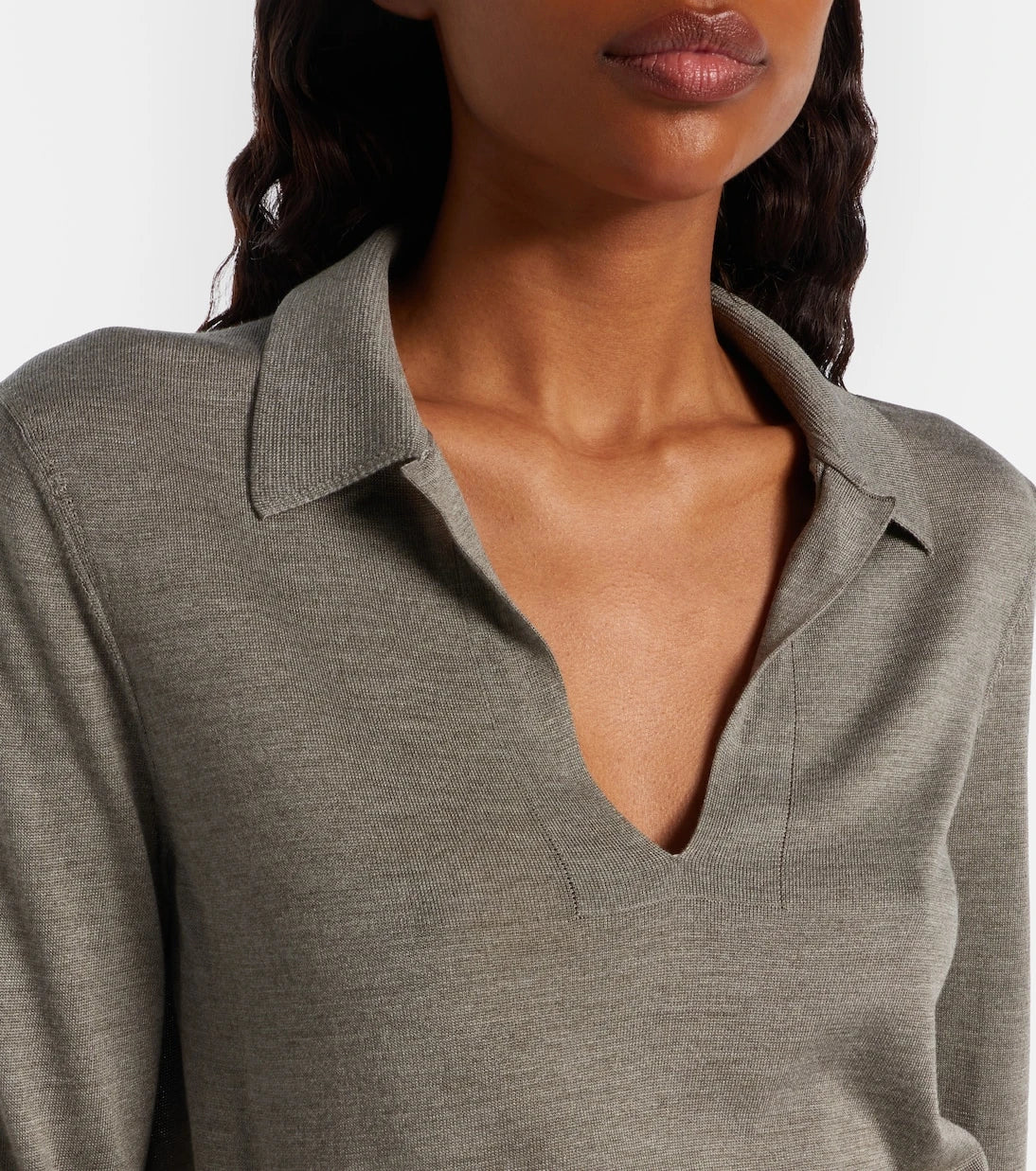 Khaite - Mikel silk polo sweater
