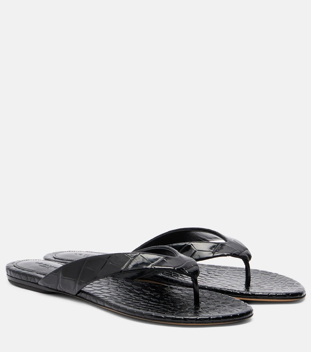 Le Monde Béryl - Croc-effect leather thong sandals