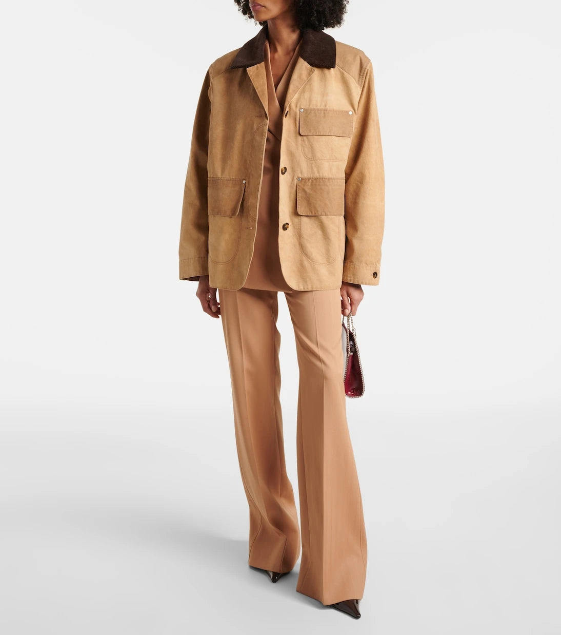 Stella McCartney - Corduroy-trimmed cotton field jacket