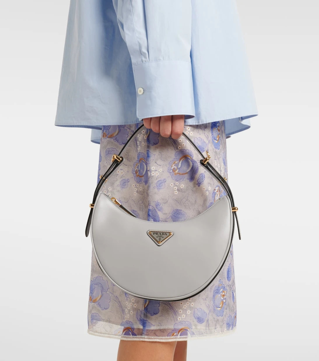 Prada - Arqué Small leather shoulder bag