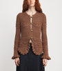 L'Agence Brown Open-Stitch Kiva Cardigan