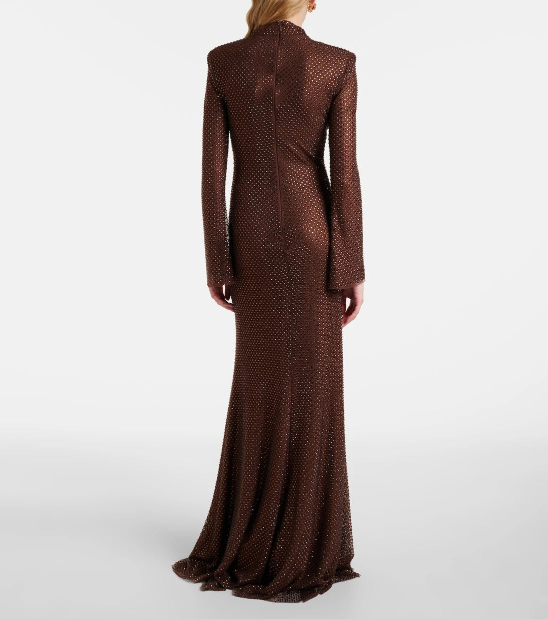 Self-Portrait - Crystal-embellished mesh gown