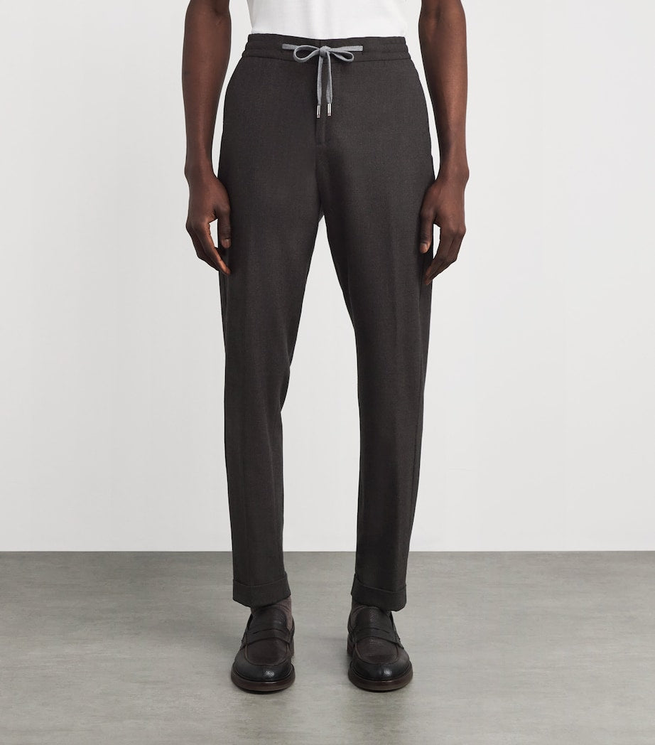 Marco Pescarolo Wool Micro-Check Drawstring Trousers