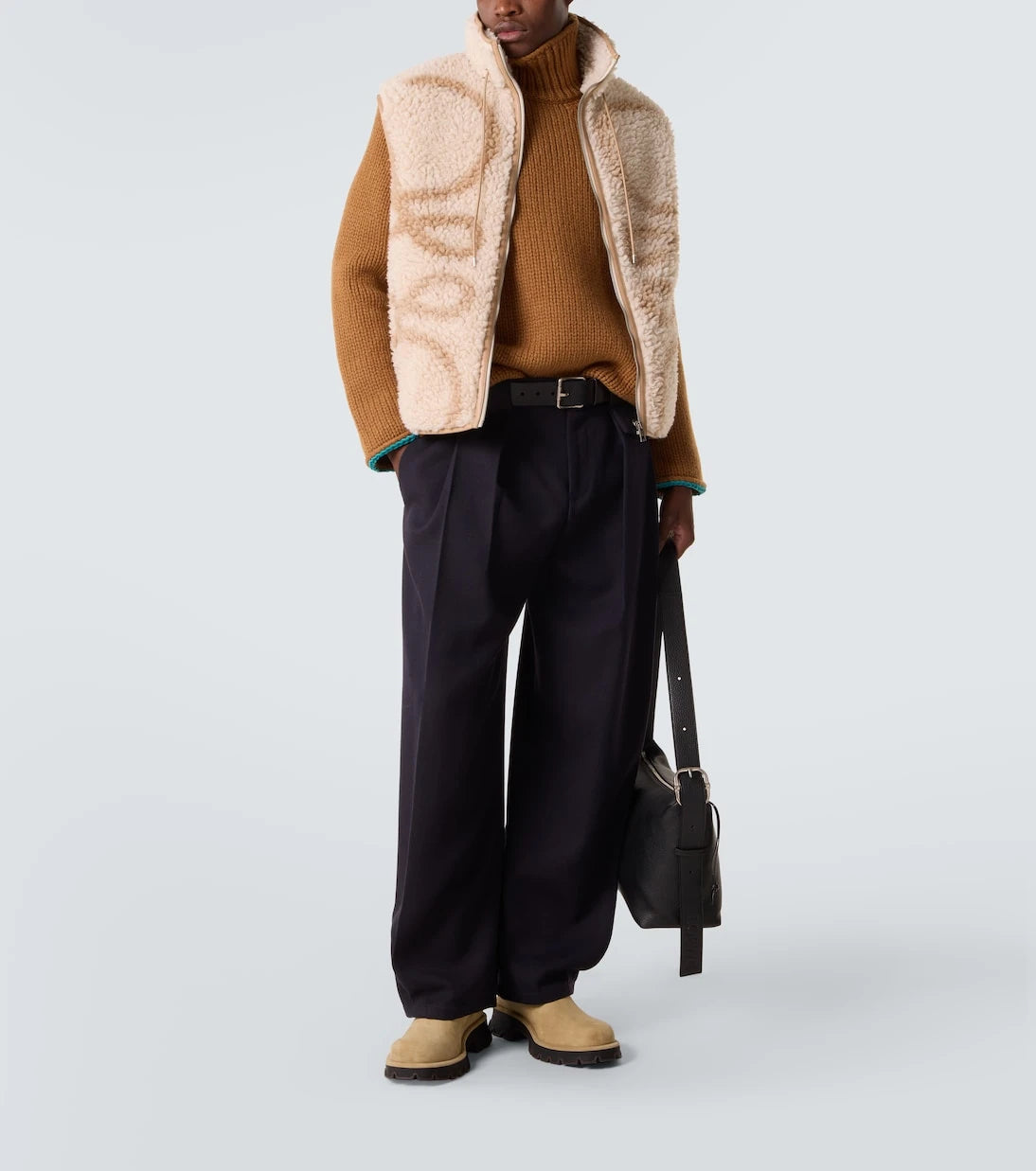 Loewe - Mid-rise cotton twill wide-leg pants