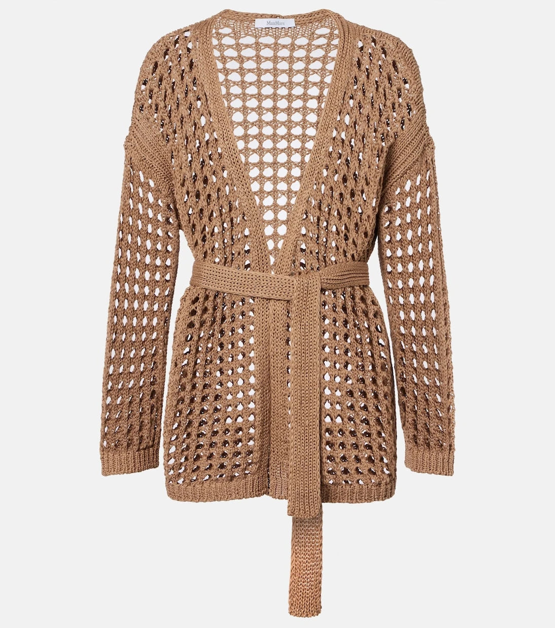 Max Mara - سترة كارديغان جيلو ملفوفة من القطن بنمط محبوك مفتوح