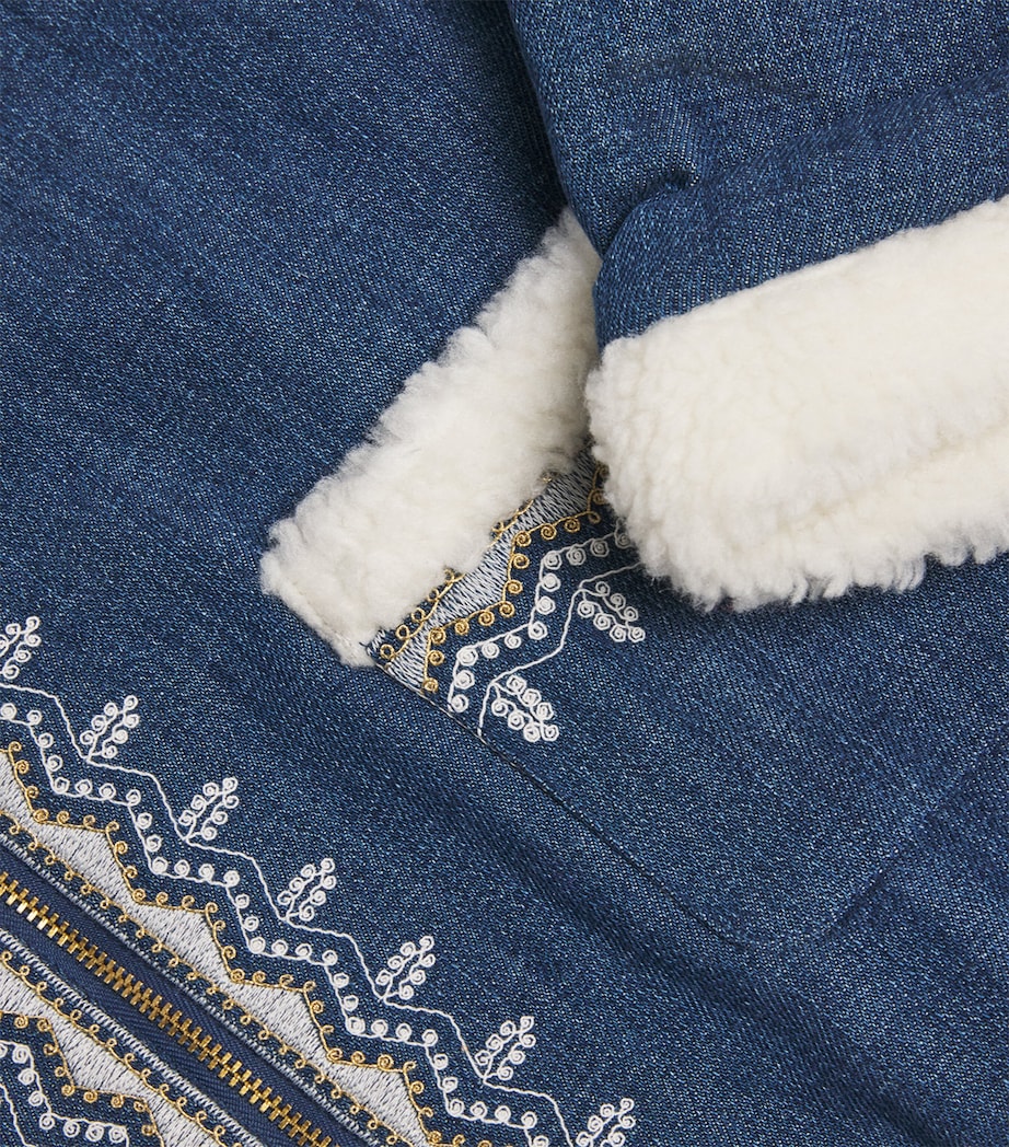 Louise Misha Hooded Melvette Denim Coat (4-12 Years)