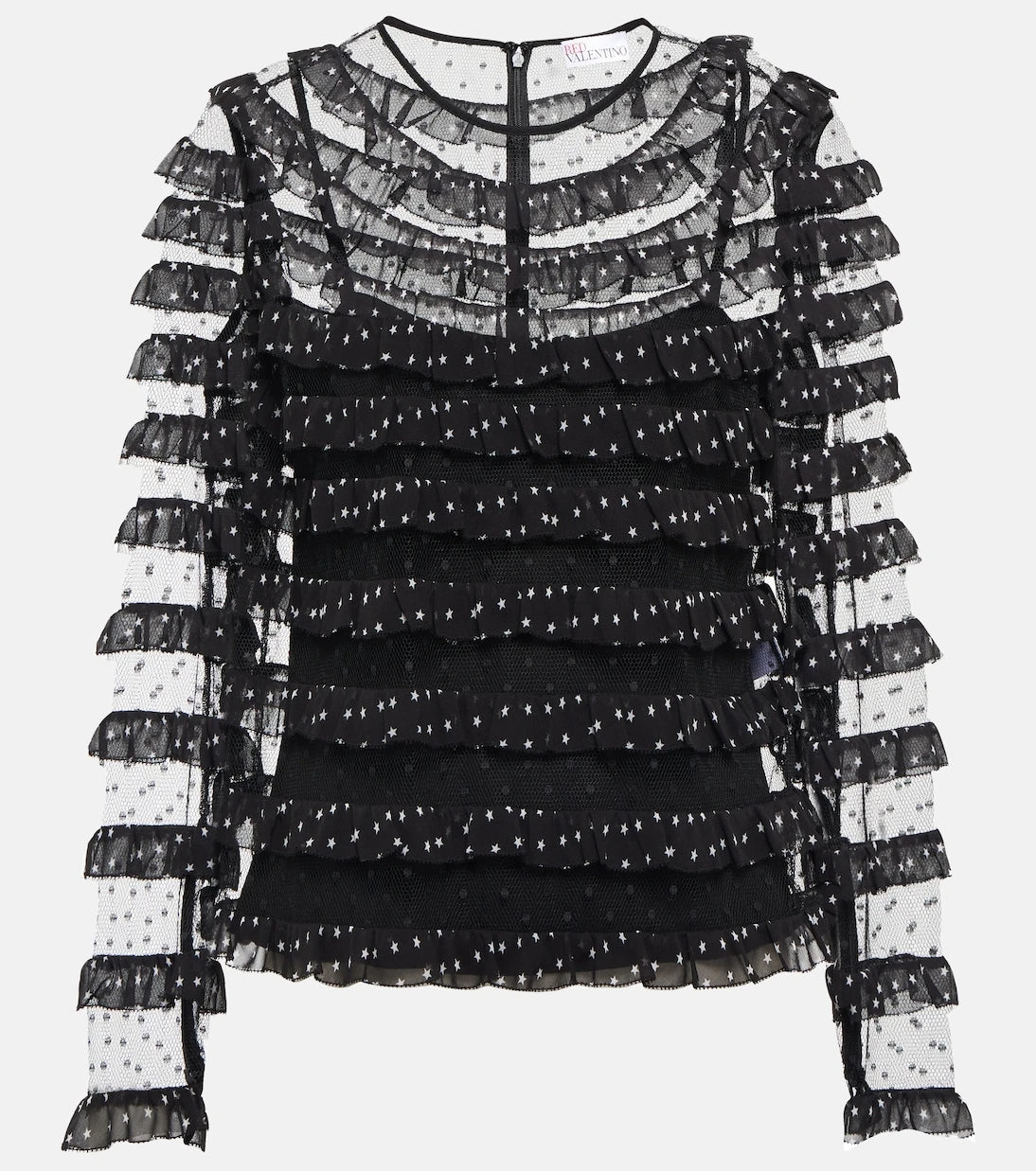 REDValentino - Point d'esprit tulle and georgette blouse