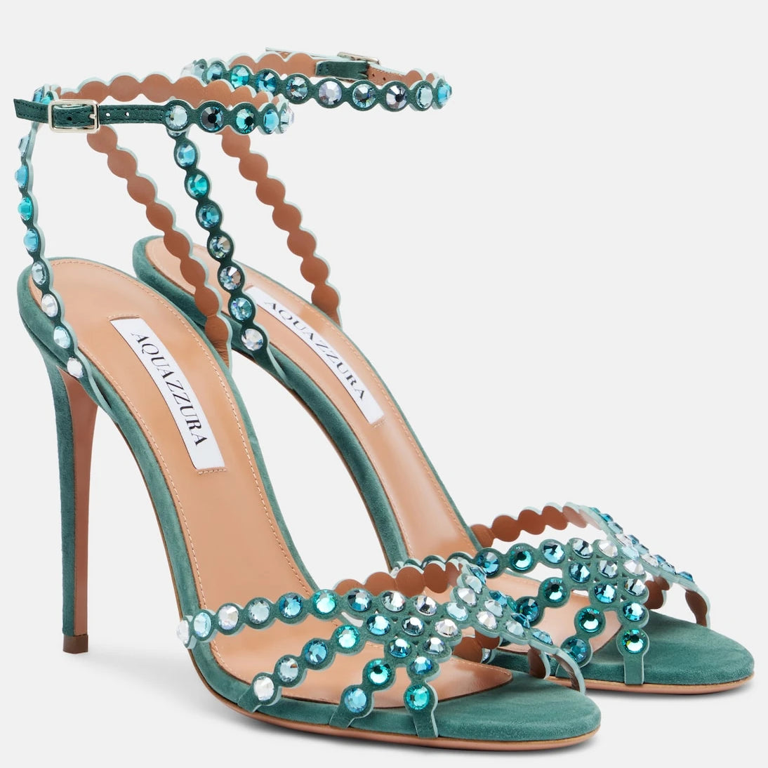 Aquazzura - Tequila 105 embellished suede sandals