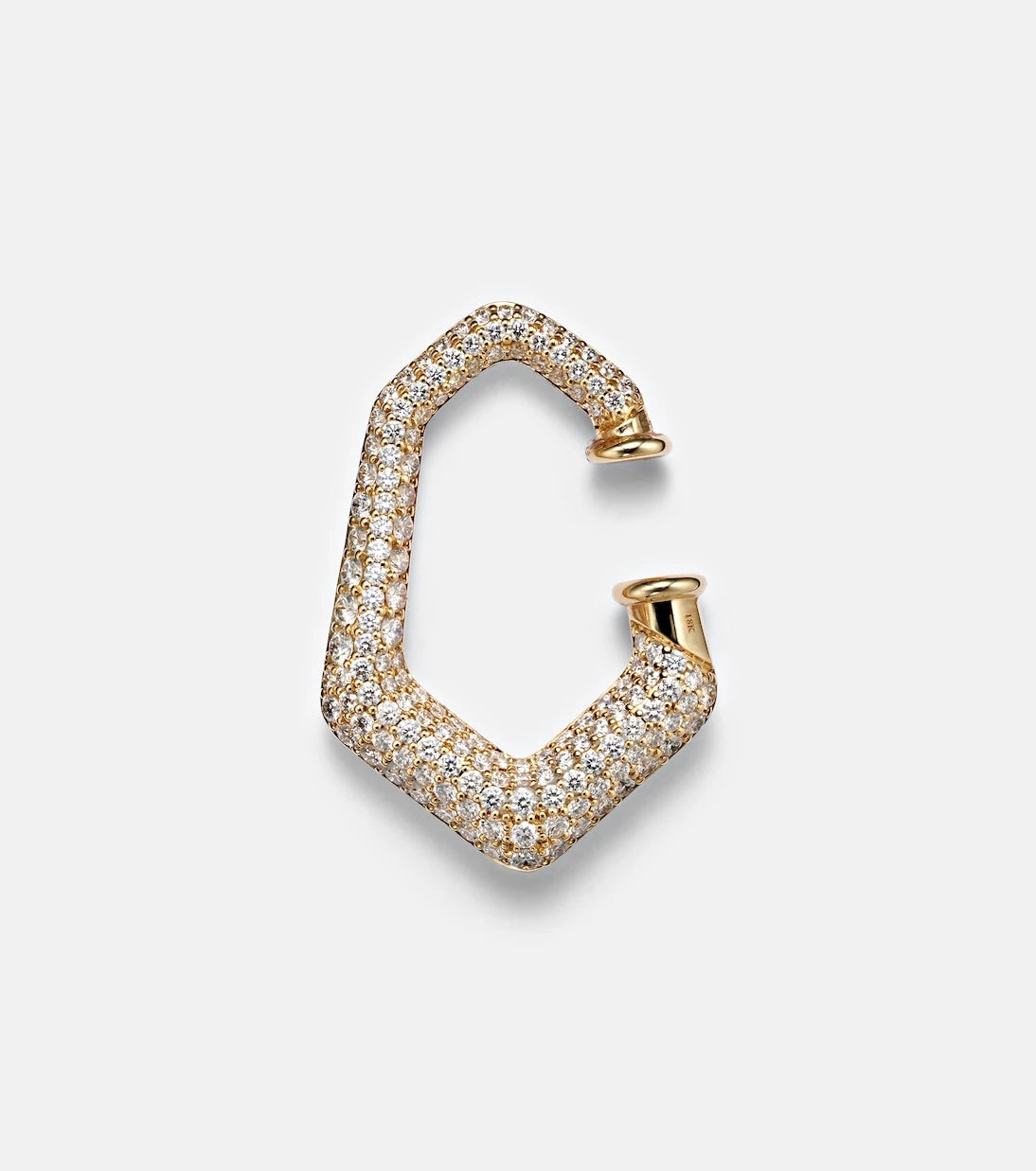 Ananya - Carved 18kt gold ear cuff with diamonds