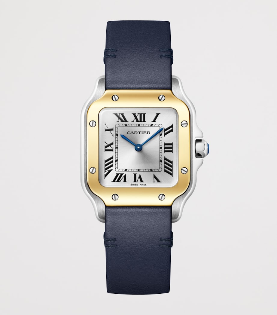 Small Yellow Gold and Steel Santos de Cartier Watch 34.5mm