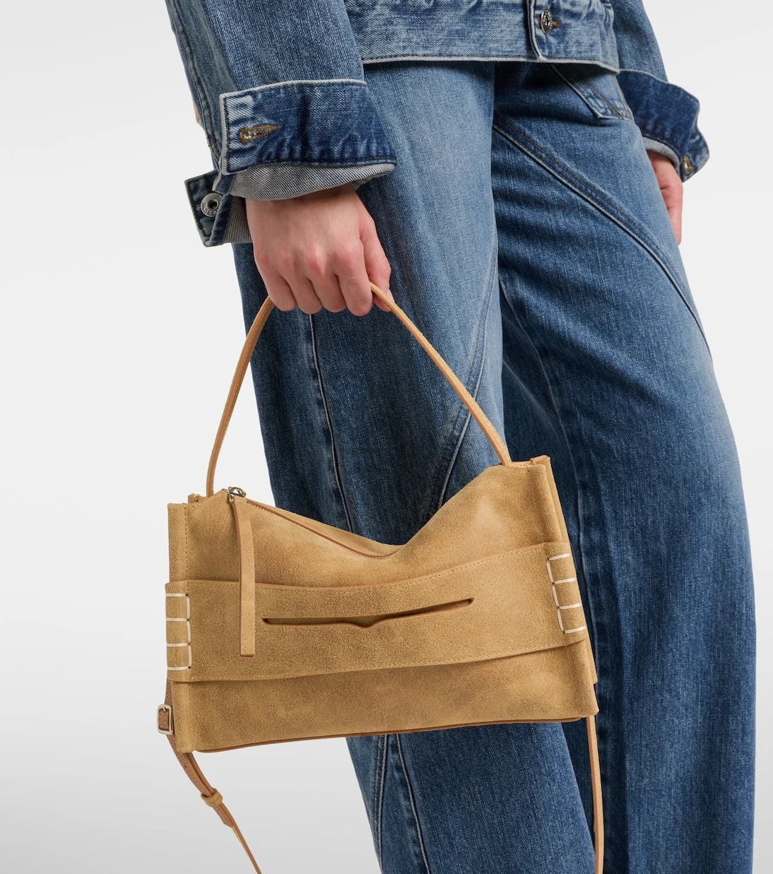 JW Anderson - Loafer Small suede shoulder bag
