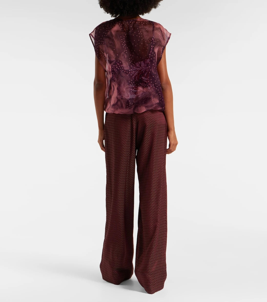 Dries Van Noten - Layered printed silk-blend top