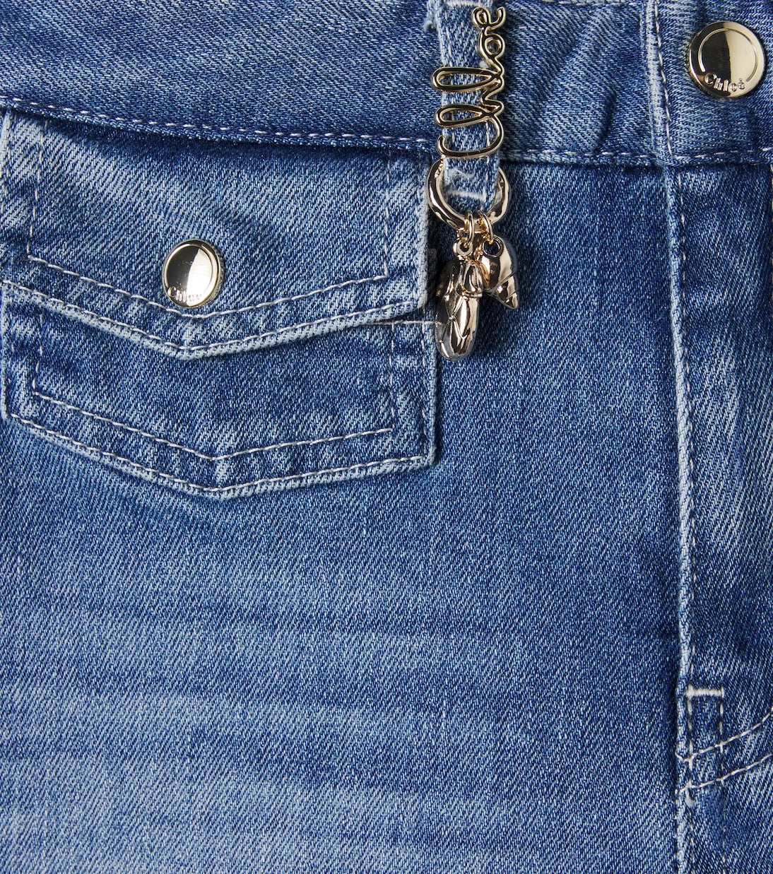 Chloé Kids - Logo denim shorts