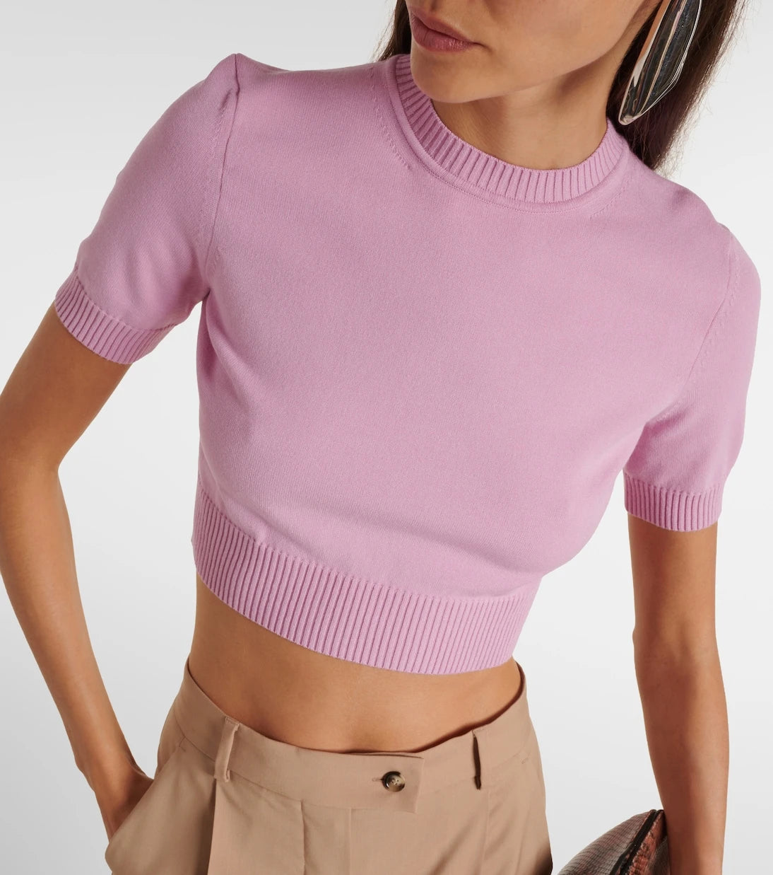 Sportmax - بلوزة قصيرة محبوكة بريمير