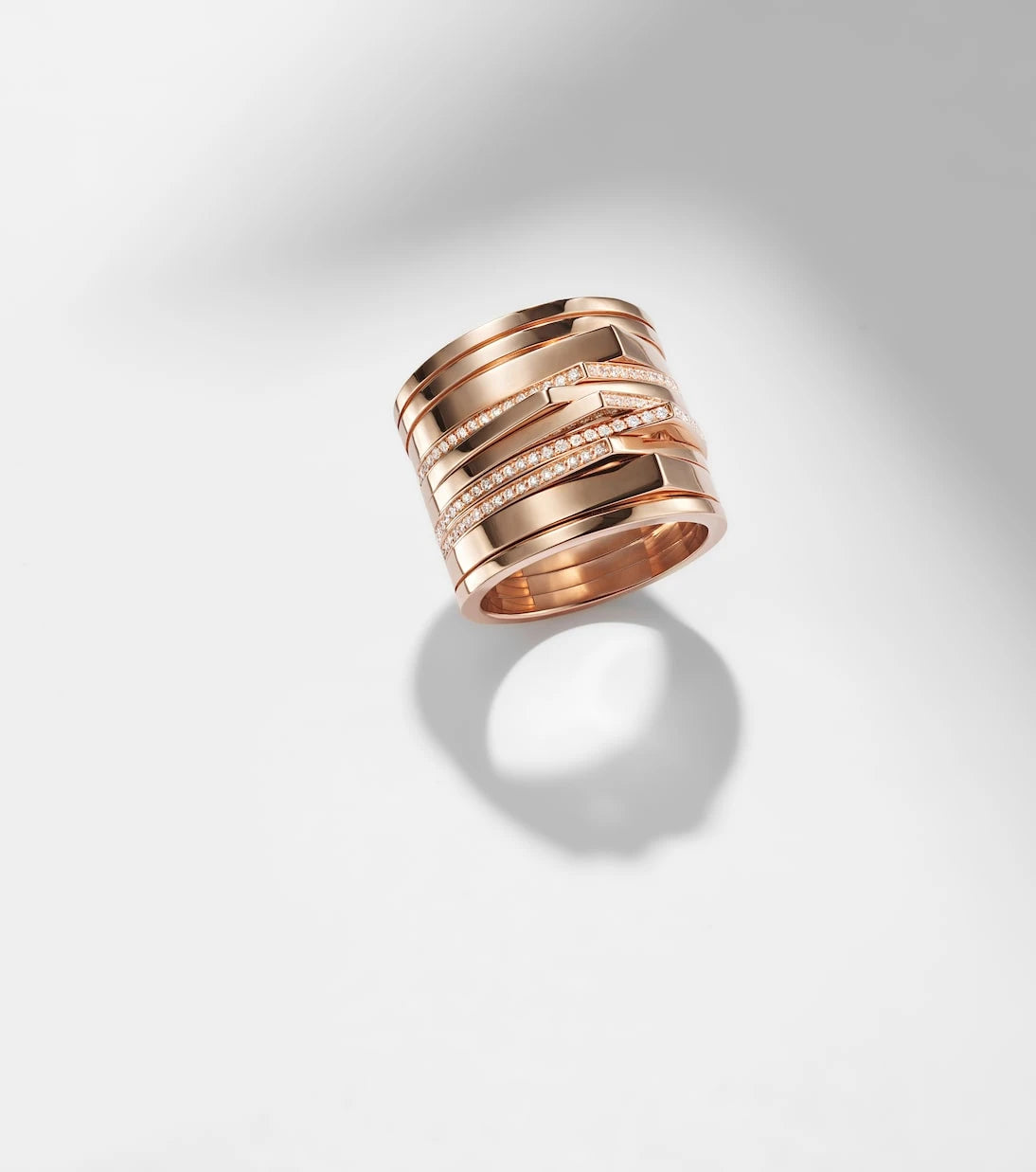Repossi - Antifer 18kt rose gold ring with diamonds