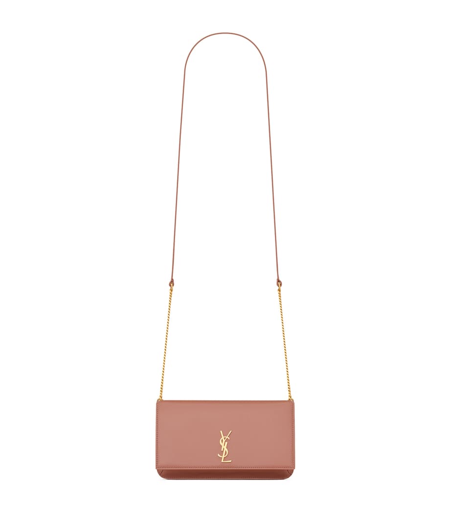 Saint Laurent Pink Leather Cassandre Phone Holder