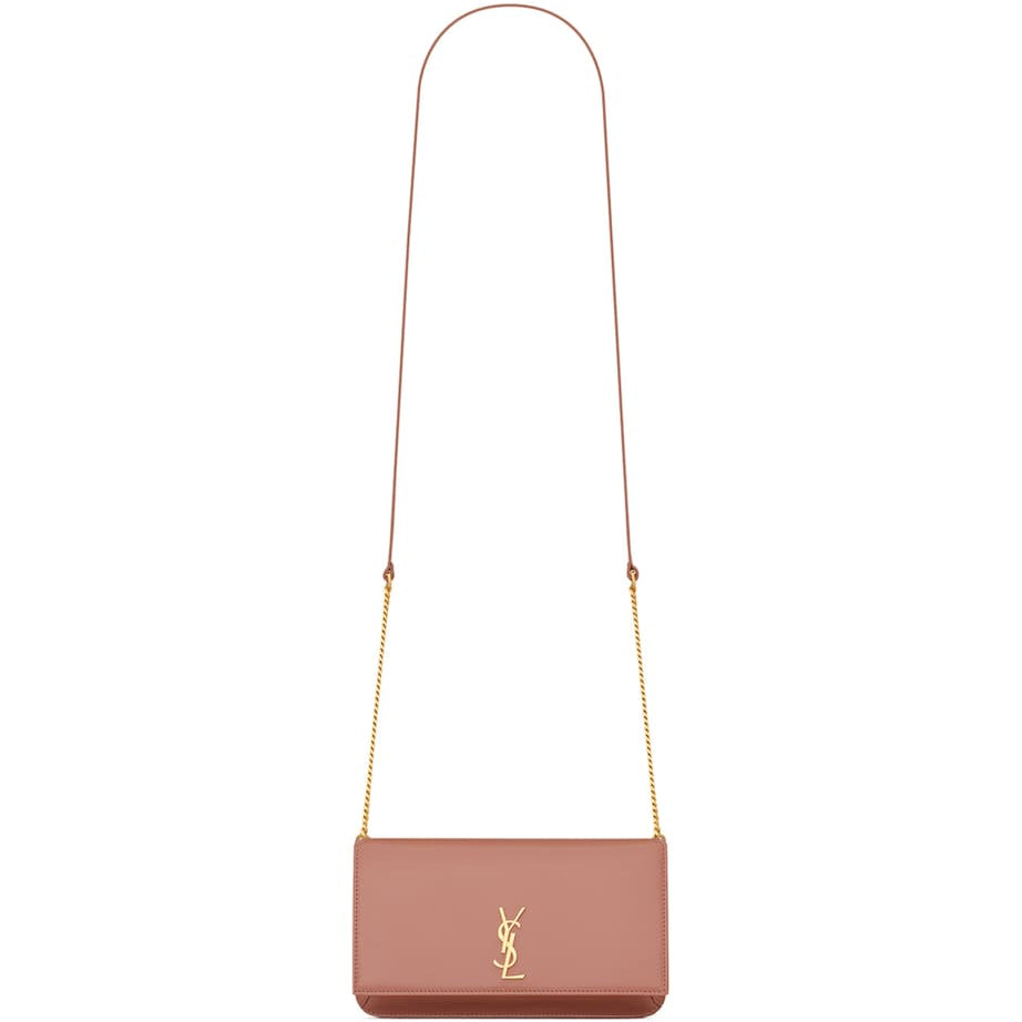 Saint Laurent Pink Leather Cassandre Phone Holder