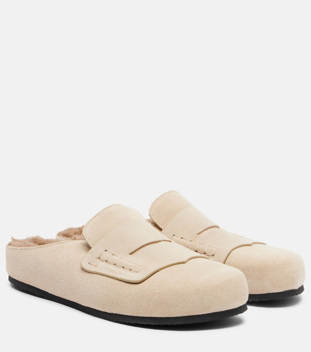 Jacquemus - Shearling-lined suede mules