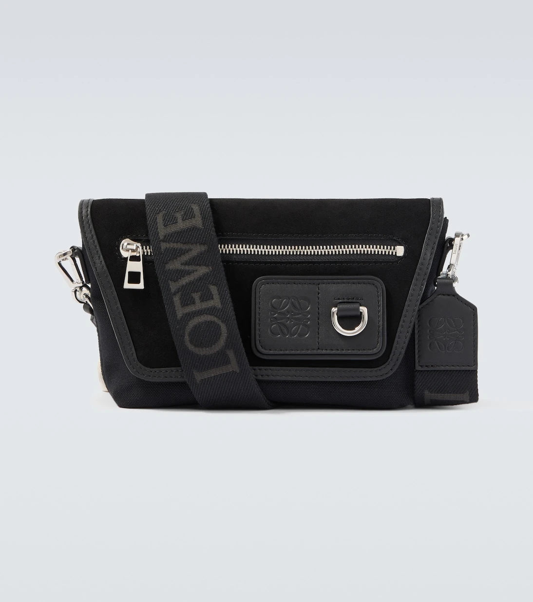 Loewe - Flex Mini canvas and suede messenger bag