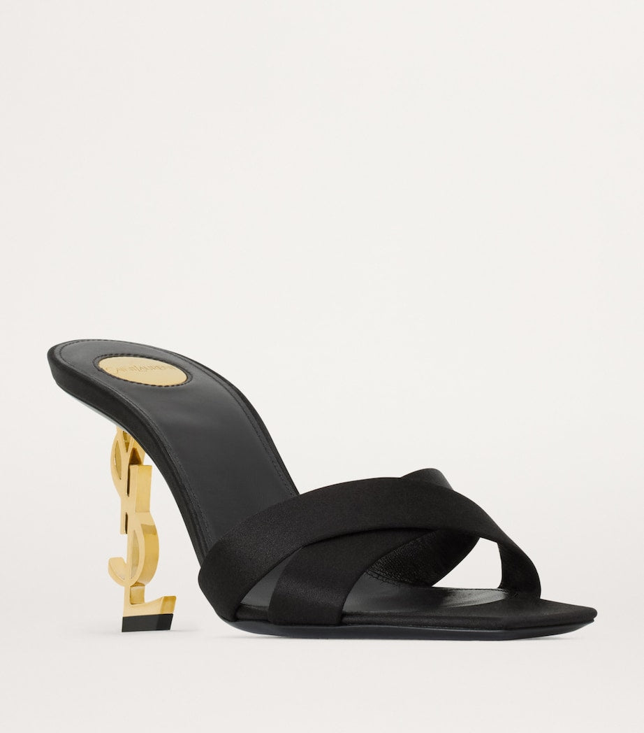 Saint Laurent Black Silk Opyum Mules 85
