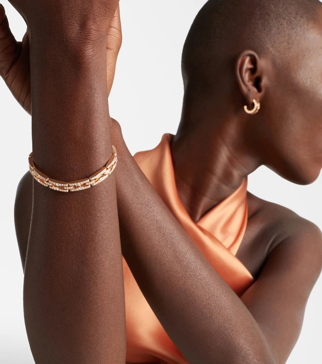 Bvlgari - سوار B.zero1 من الذهب الوردي عيار 18 قيراط مع الألماس