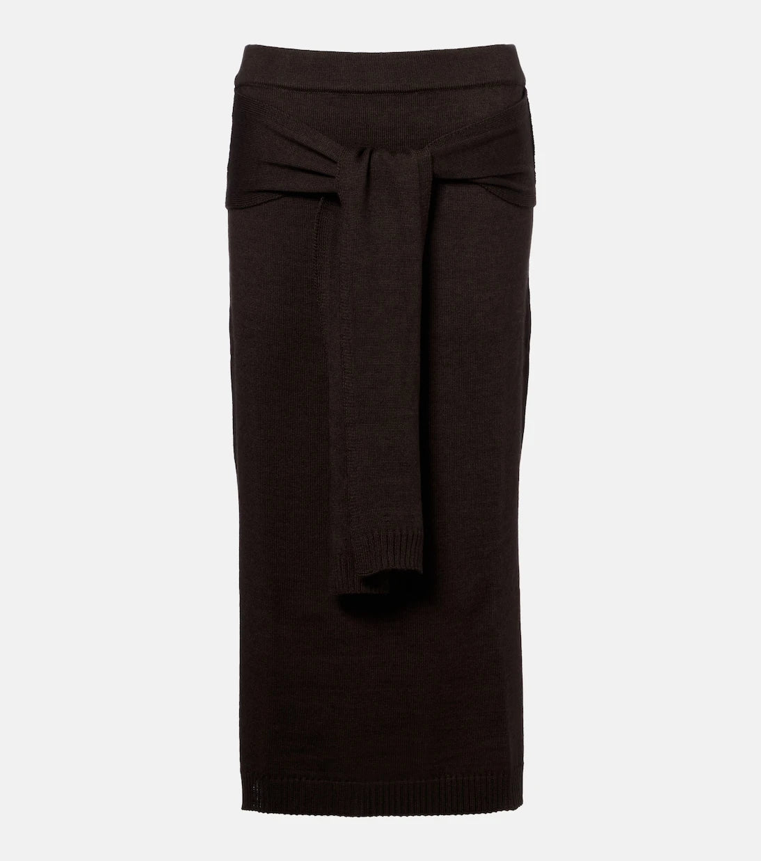 Lemaire - Trompe L'œil wool-blend midi skirt