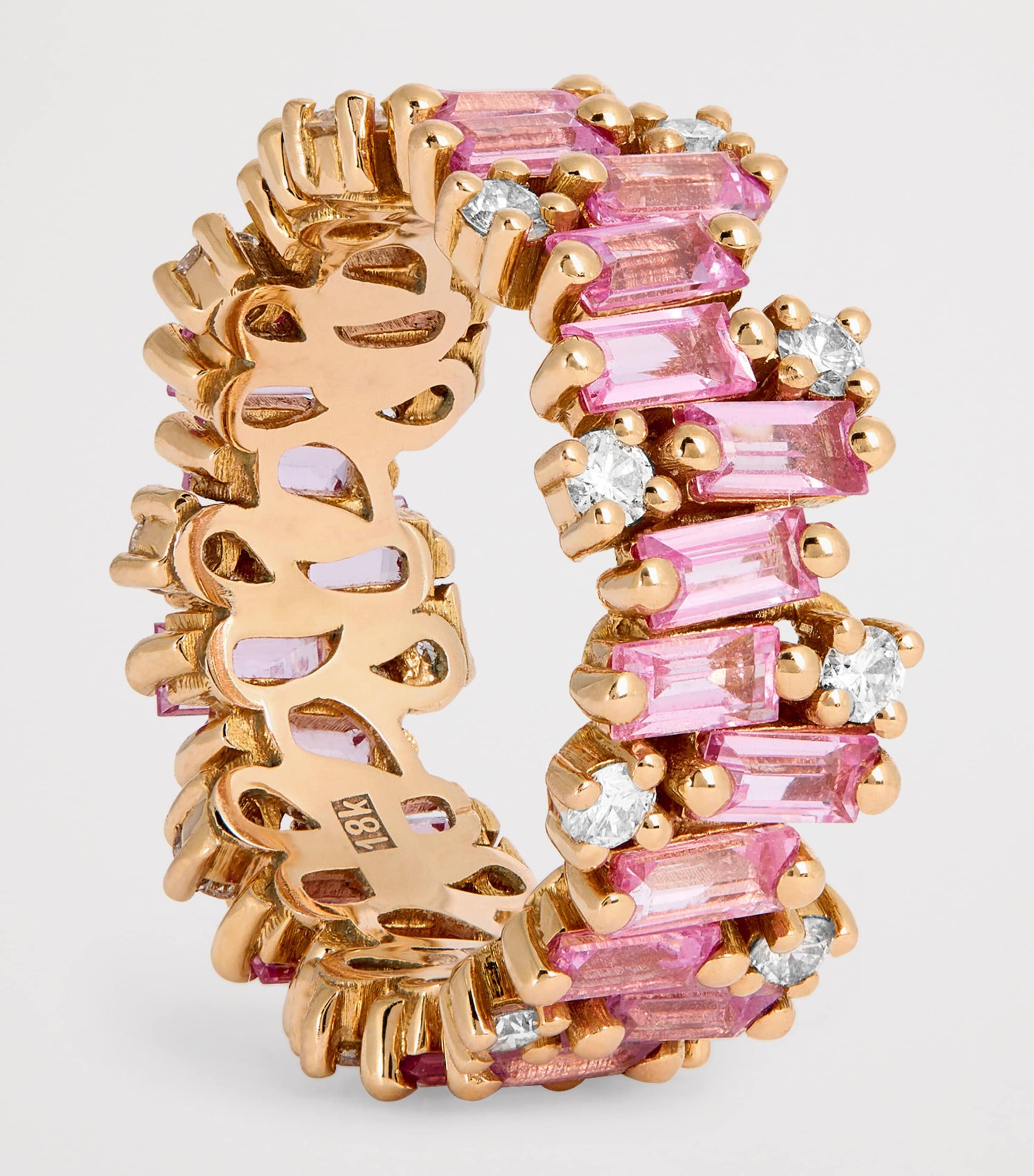 Rose Gold and Sapphire Audrey Shimmer Eternity Ring