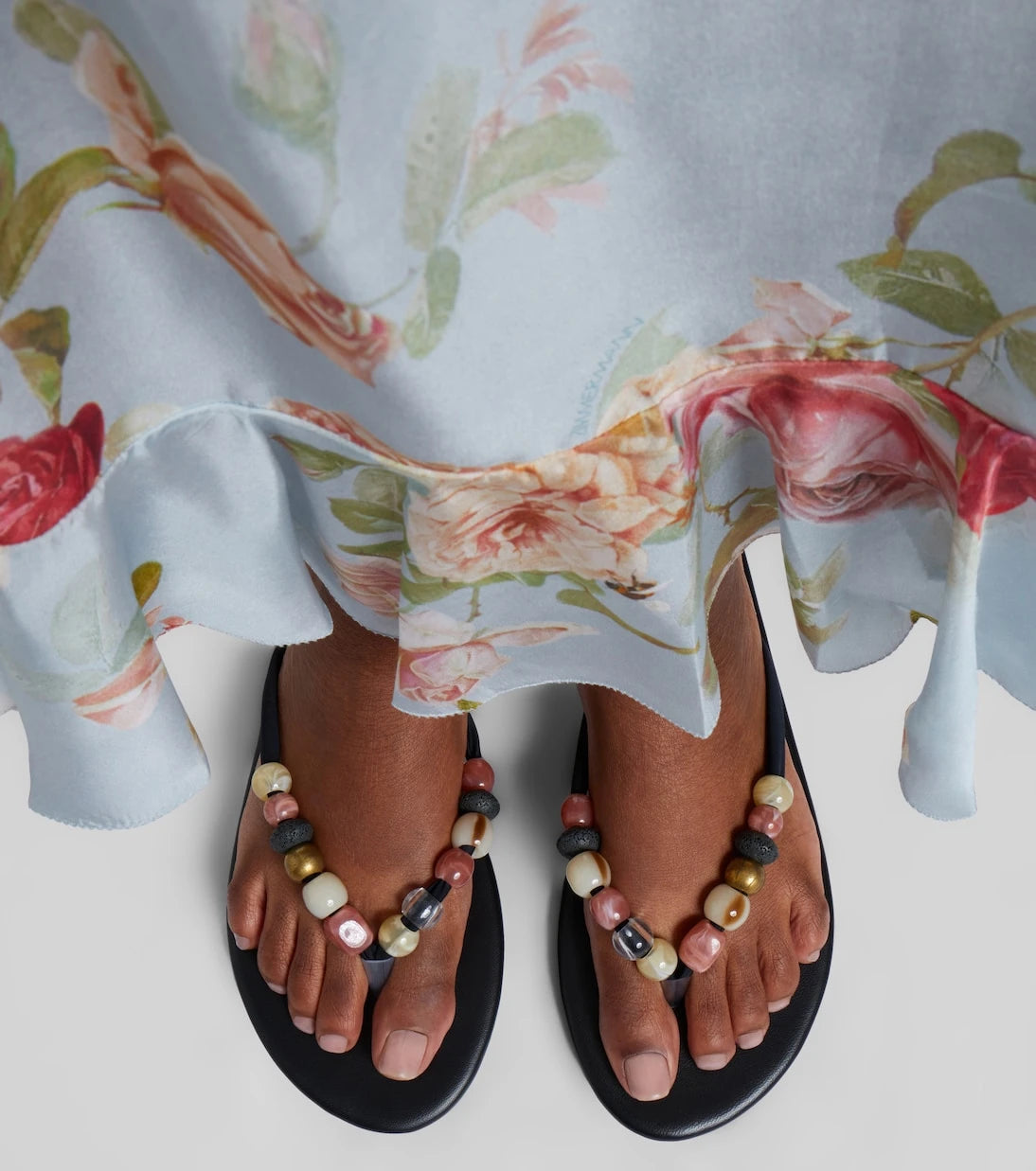 Ancient Greek Sandals - Saionara beaded leather thong sandals