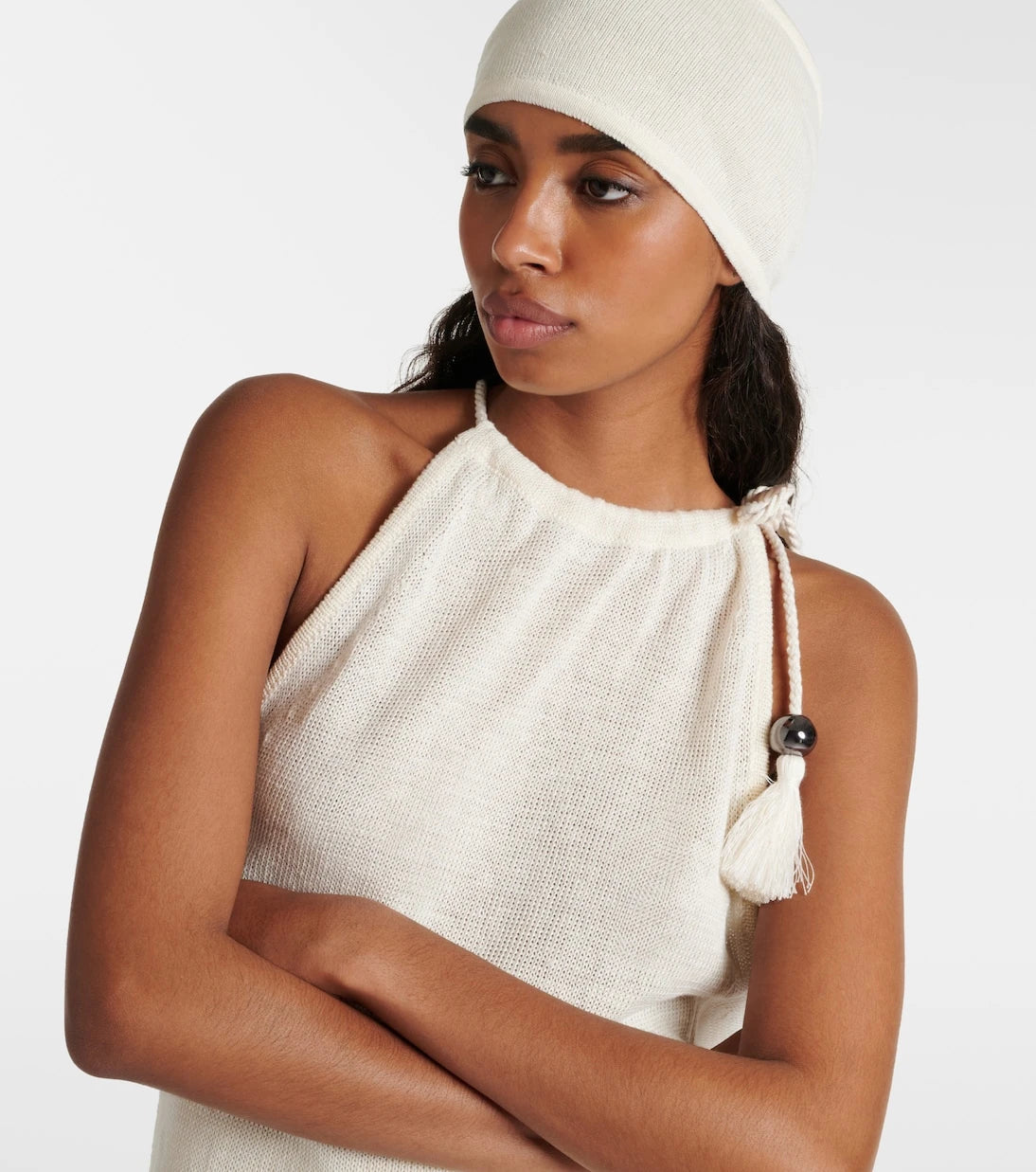 Max Mara - Moriana halterneck linen top and hat set