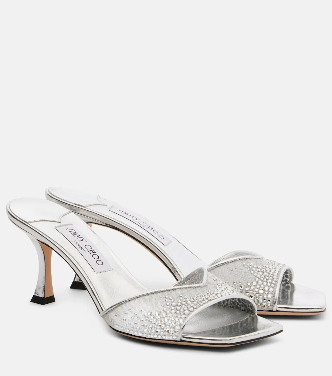 Jimmy Choo - Skye 70 embellished mesh mules