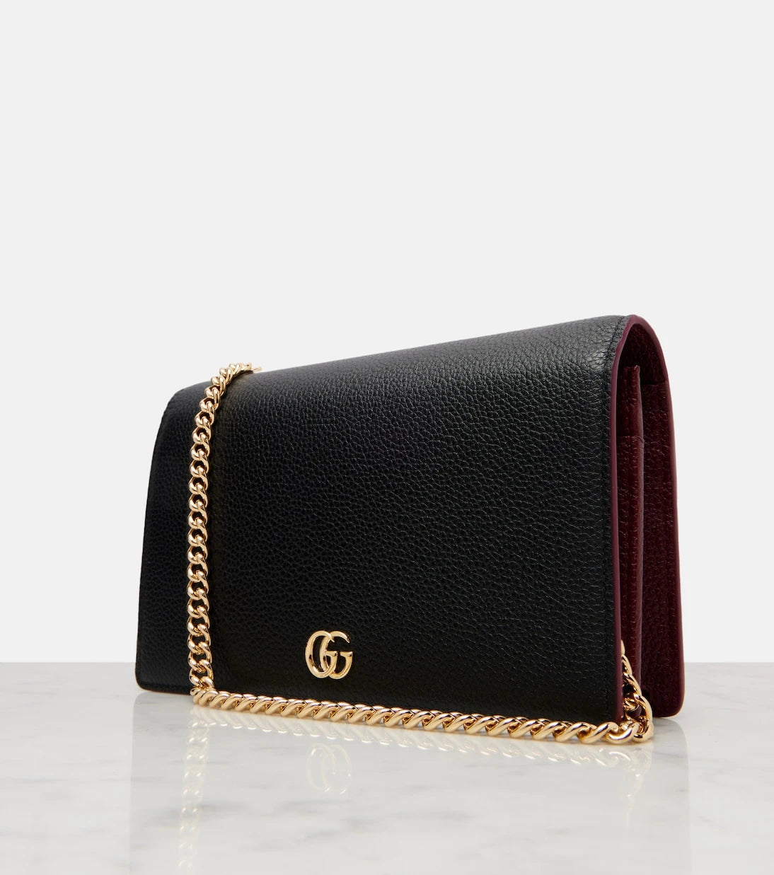 Gucci - GG Petite Marmont leather wallet on chain