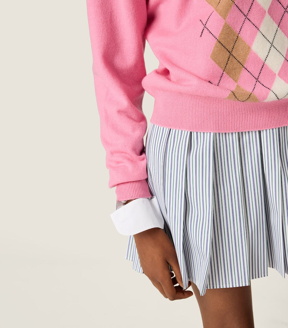 Pink Cashmere Zip-Up Polo Sweater