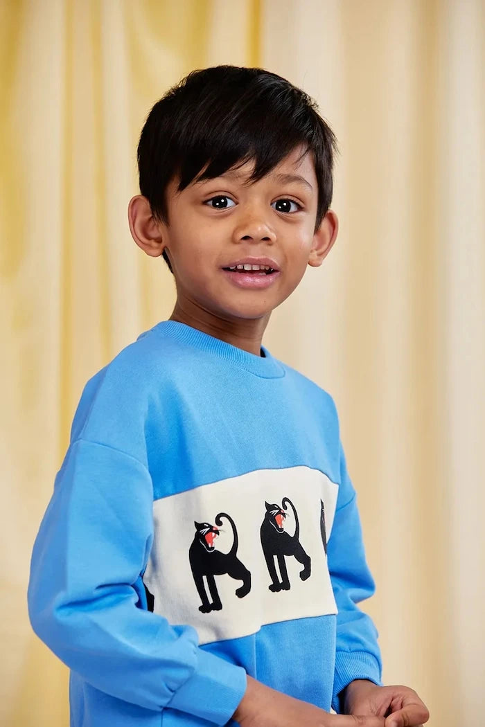 Mini Rodini Panther Çocuk Pamuklu Sweatshirt