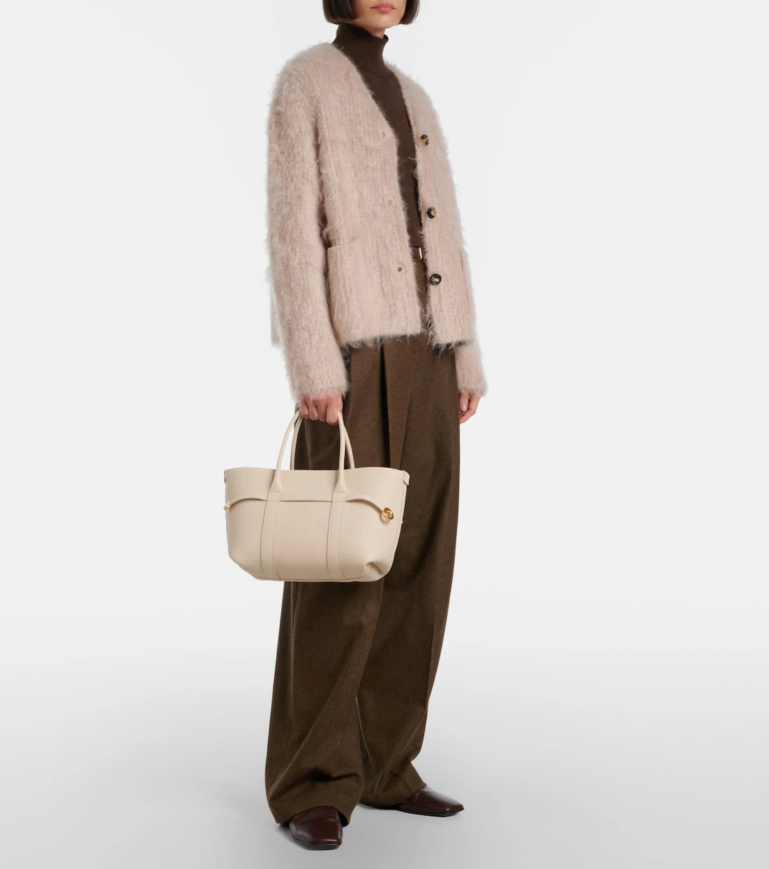 Loro Piana - حقيبة تسوق Ghiera Small من الجلد