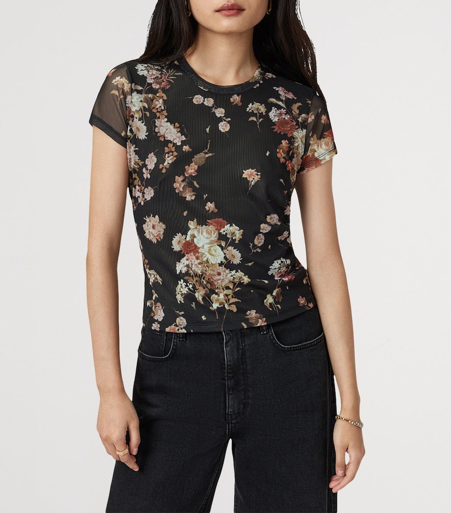 Floral Print Ellie T-Shirt ARMADA BLACK