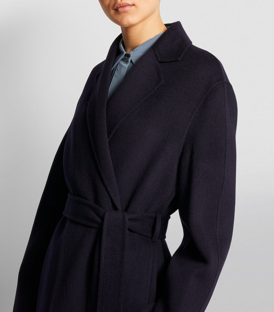 Joseph Navy Wool-Cashmere Long Cenda Coat
